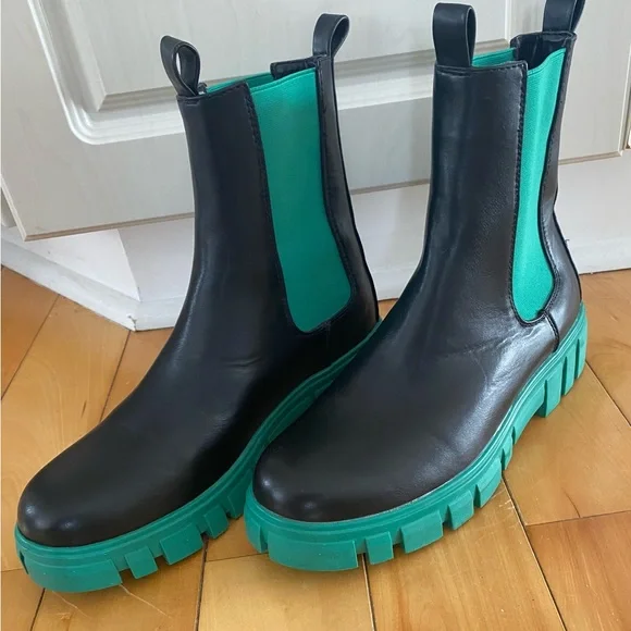 Vero Moda Black and Green Boots - Picture 4 of 6